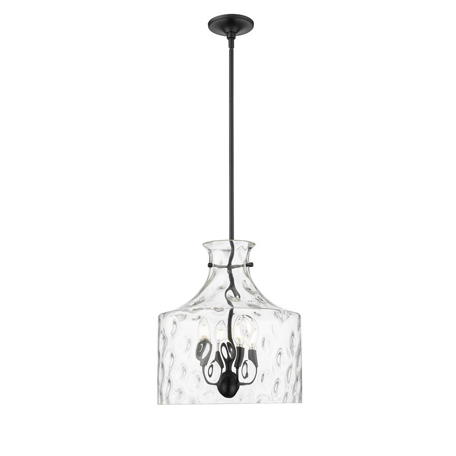 Millennium Lighting Santorini 4Lt Pendant, Black - 22604-MB