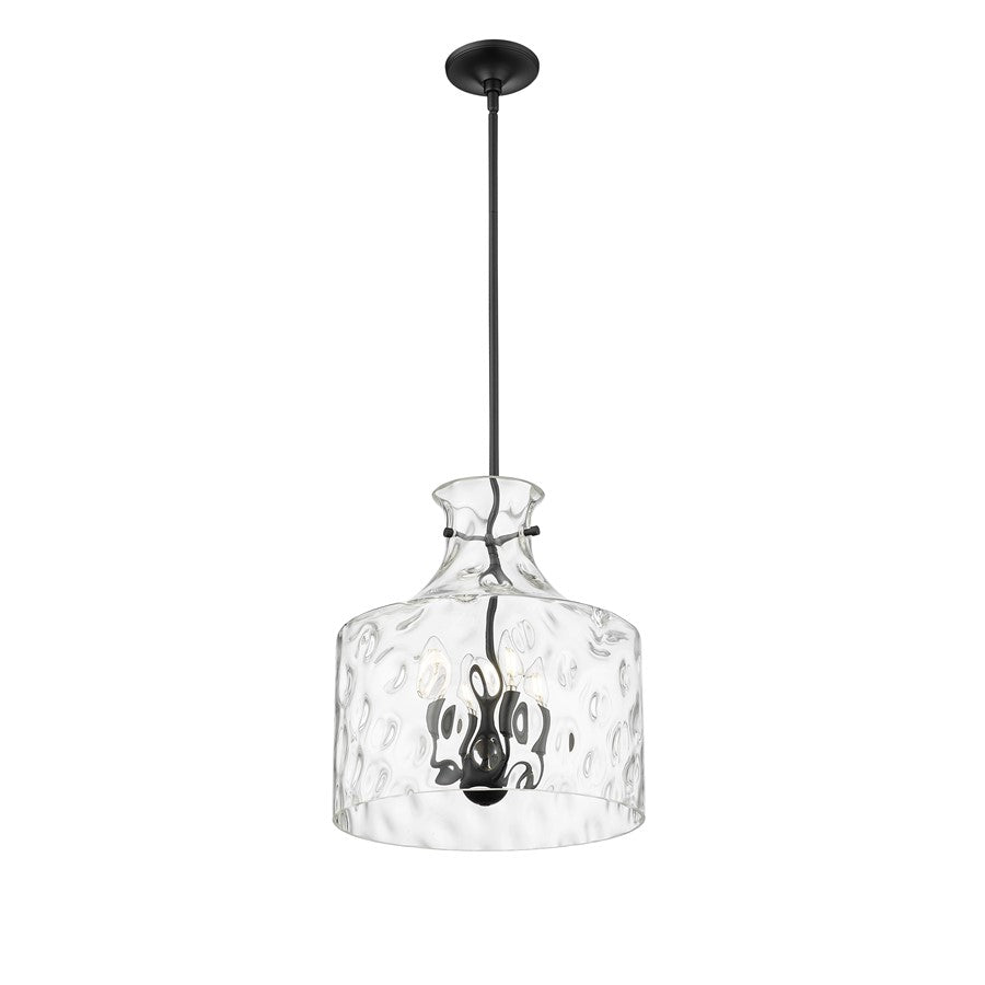 Millennium Lighting Santorini 4Lt Pendant, Black