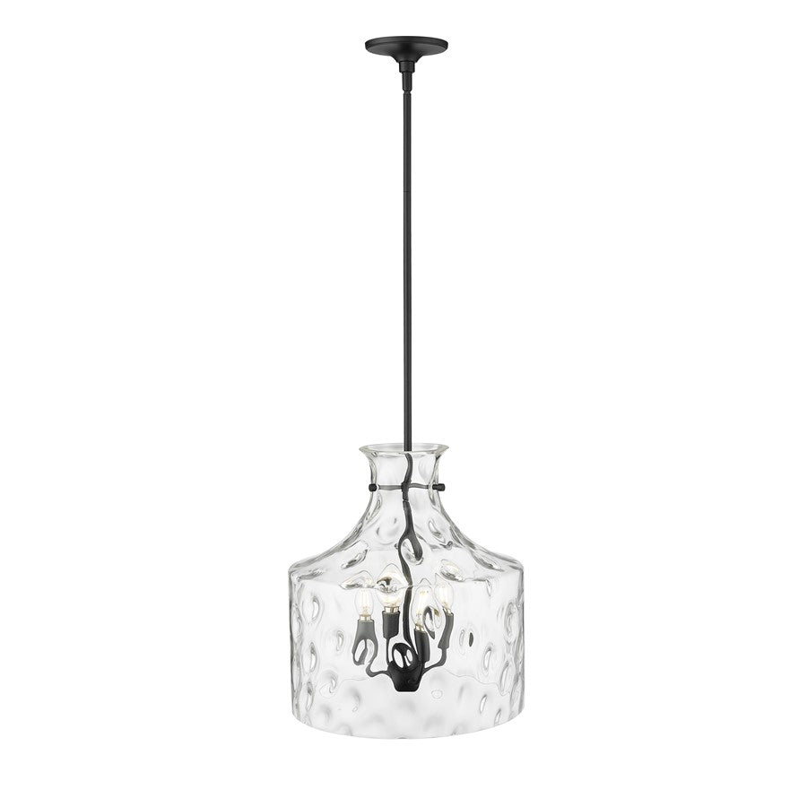 Millennium Lighting Santorini 4Lt Pendant, Black