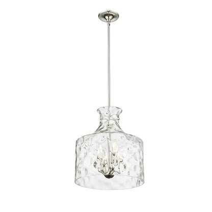 Millennium Lighting Santorini 4Lt Pendant, Polished Nickel
