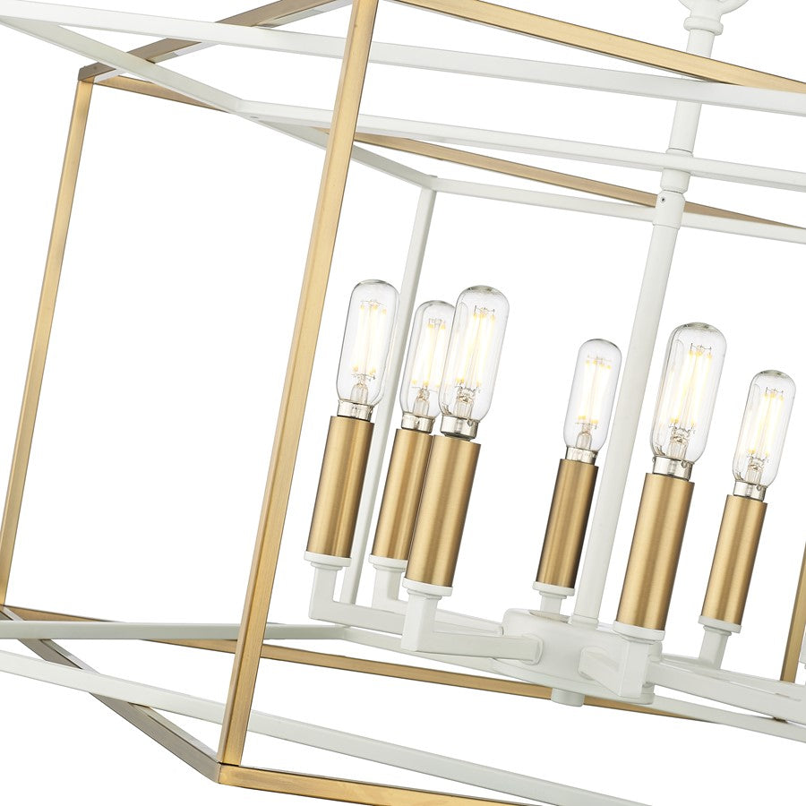 Millennium Lighting Lowe 6Lt Pendant, White/Vintage Brass