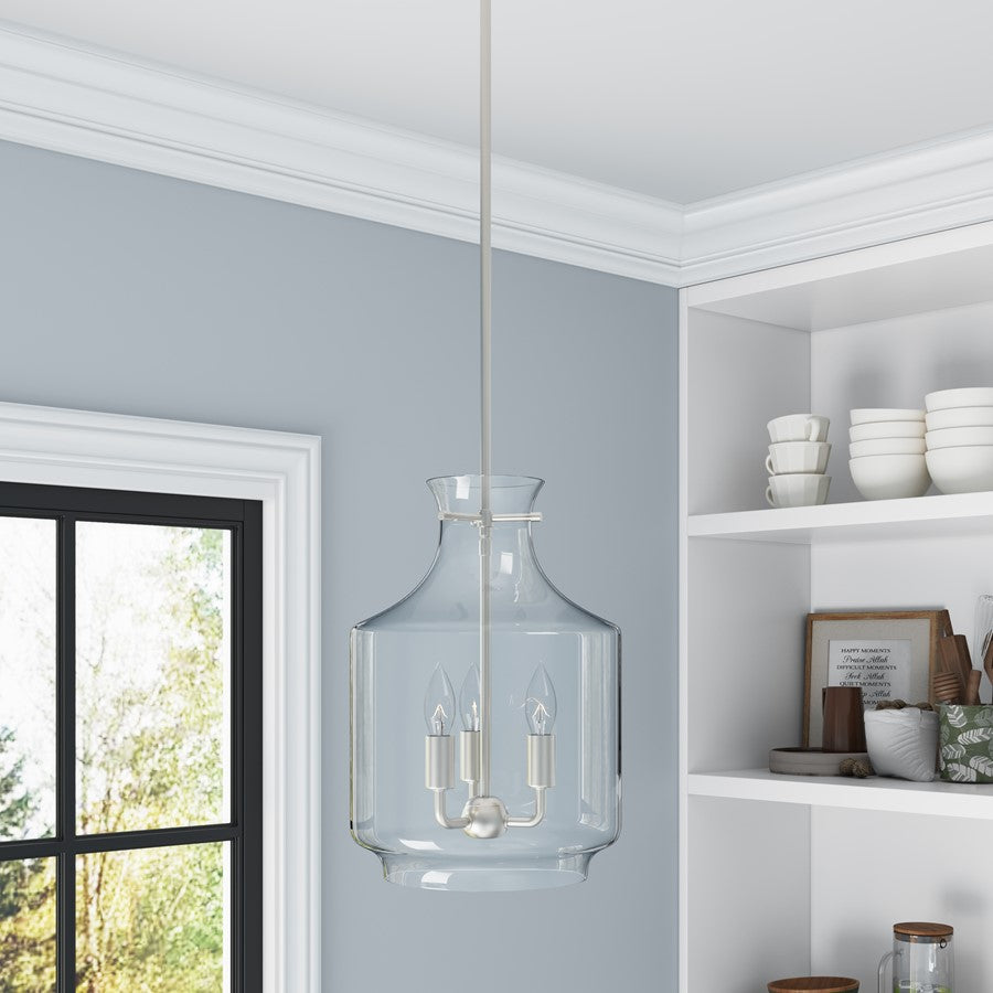 Millennium Lighting Mahannah 3Lt Pendant, Brushed Nickel