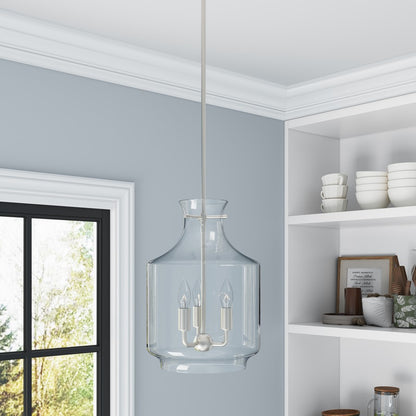 Millennium Lighting Mahannah 3Lt Pendant, Brushed Nickel