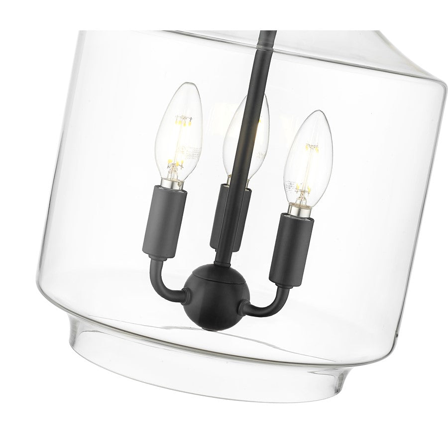 Millennium Lighting Mahannah 3Lt Pendant, Black
