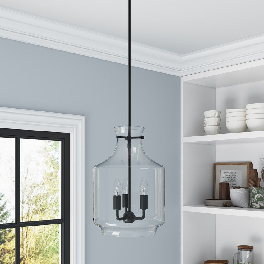 Millennium Lighting Mahannah 3Lt Pendant, Black