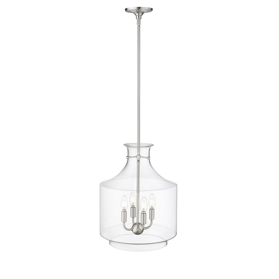 Millennium Lighting Mahannah 4Lt Pendant, Brushed Nickel