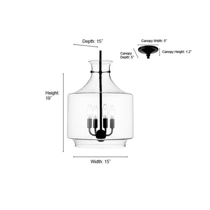 Millennium Lighting Mahannah 4Lt Pendant, Brushed Nickel