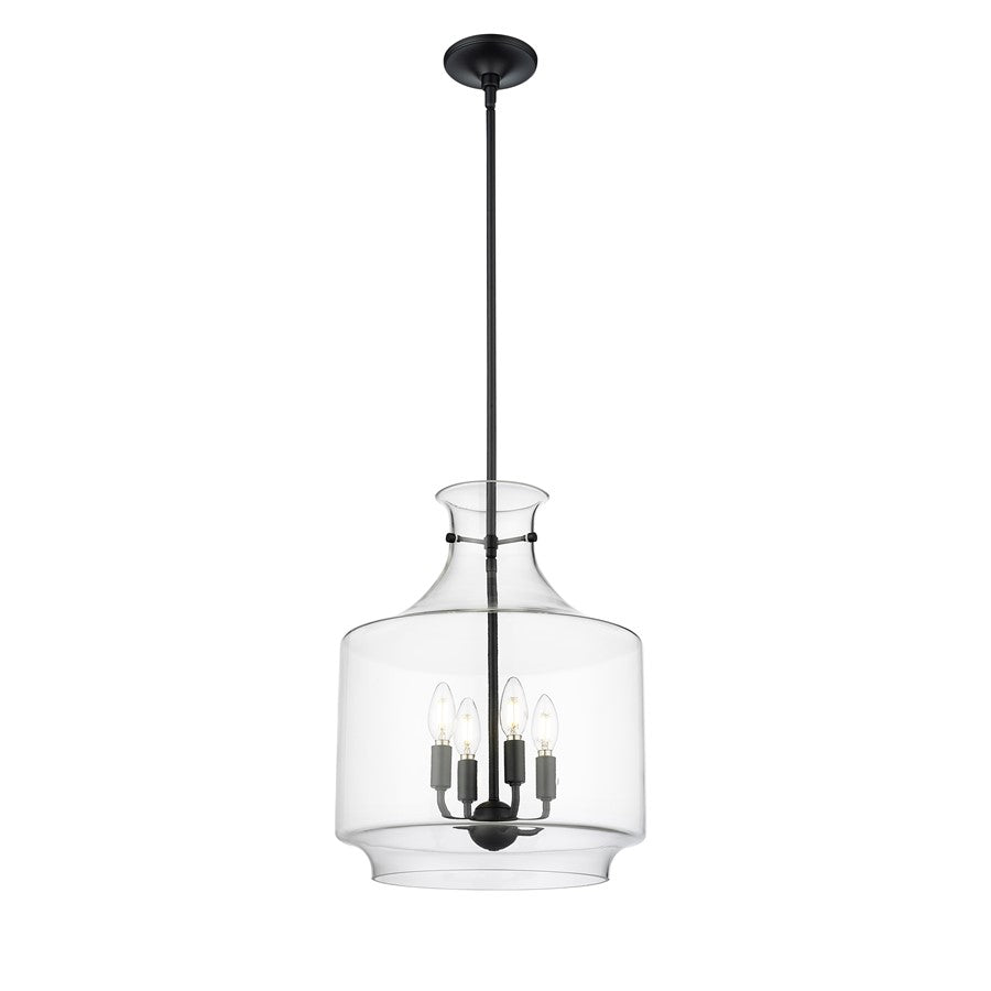Millennium Lighting Mahannah 4Lt Pendant, Black