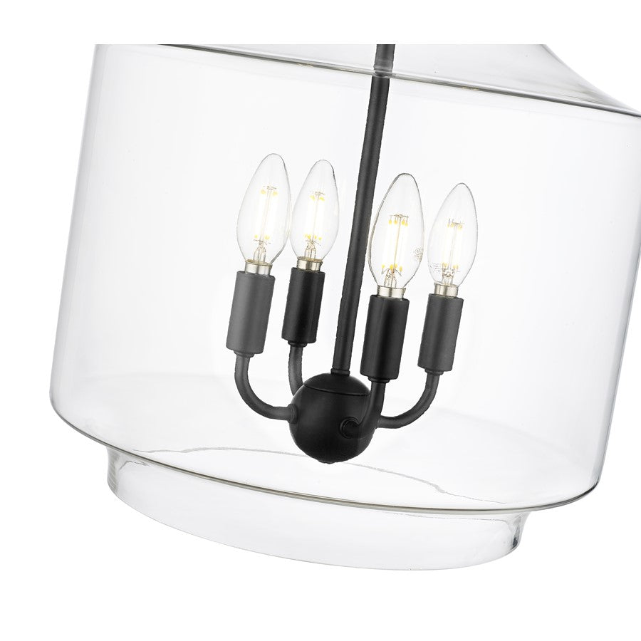 Millennium Lighting Mahannah 4Lt Pendant, Black