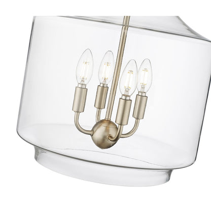 Millennium Lighting Mahannah 4Lt Pendant, Modern Gold