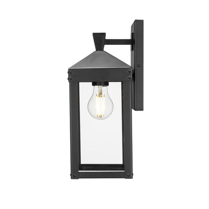 Millennium Lighting Yates 1Lt 14" Outdoor Wall Sconce, Black/Clear