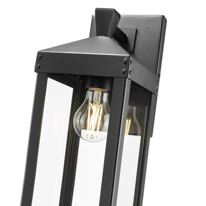 Millennium Lighting Yates 1Lt 14" Outdoor Wall Sconce, Black/Clear