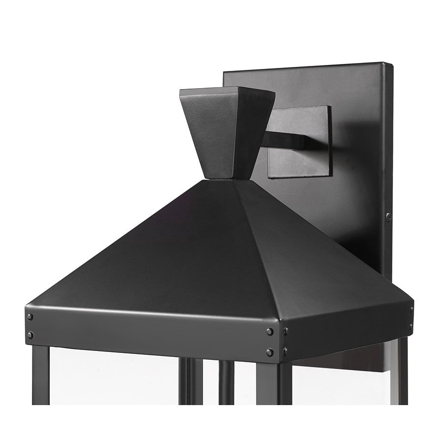 Millennium Lighting Yates 3Lt 26" Outdoor Wall Sconce, Black/Clear