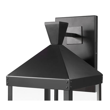 Millennium Lighting Yates 3Lt 26" Outdoor Wall Sconce, Black/Clear