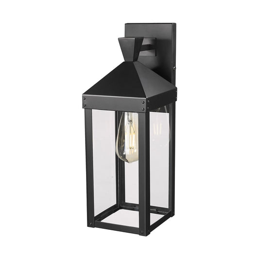 Millennium Lighting Yates 1Lt 17" Outdoor Wall Sconce, Black/Clear - 22911-PBK