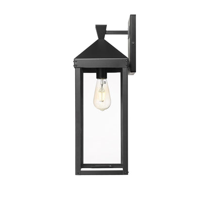 Millennium Lighting Yates 1Lt 22" Outdoor Wall Sconce, Black/Clear