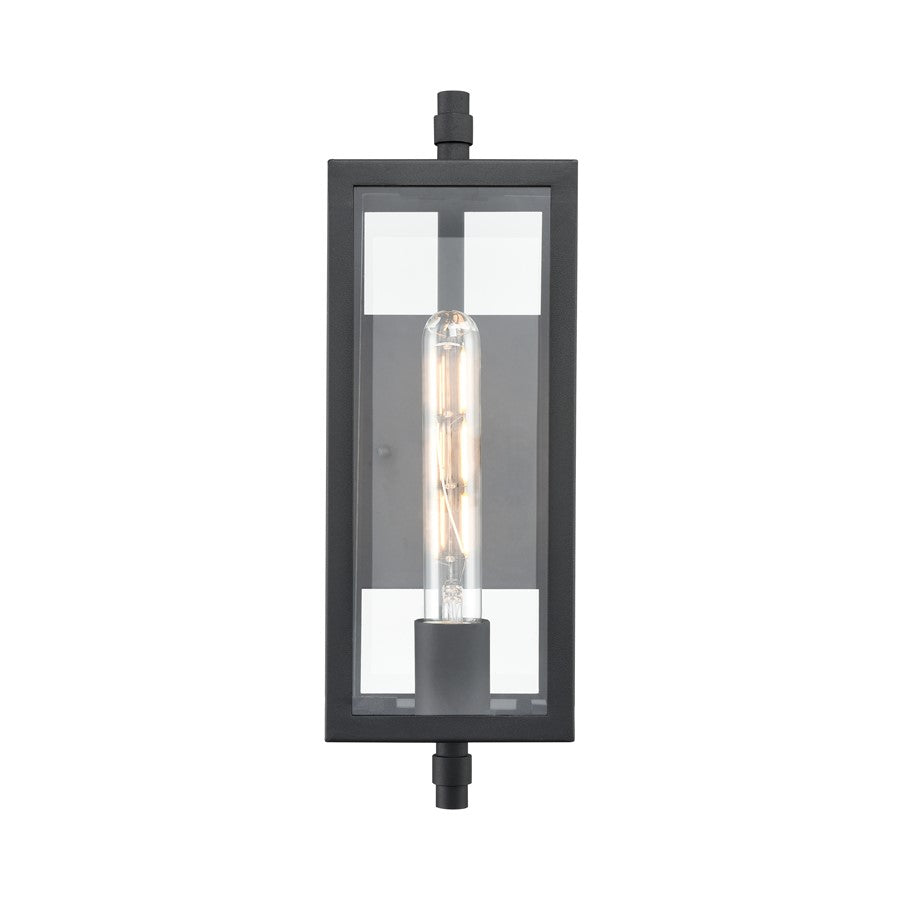 Millennium Lighting Messi 1Lt 14" Outdoor Wall Sconce, Black/Clear - 230001-TBK