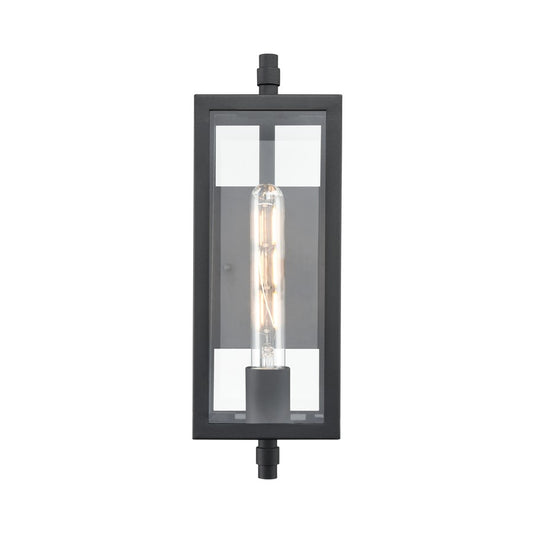 Millennium Lighting Messi 1Lt 14" Outdoor Wall Sconce, Black/Clear - 230001-TBK