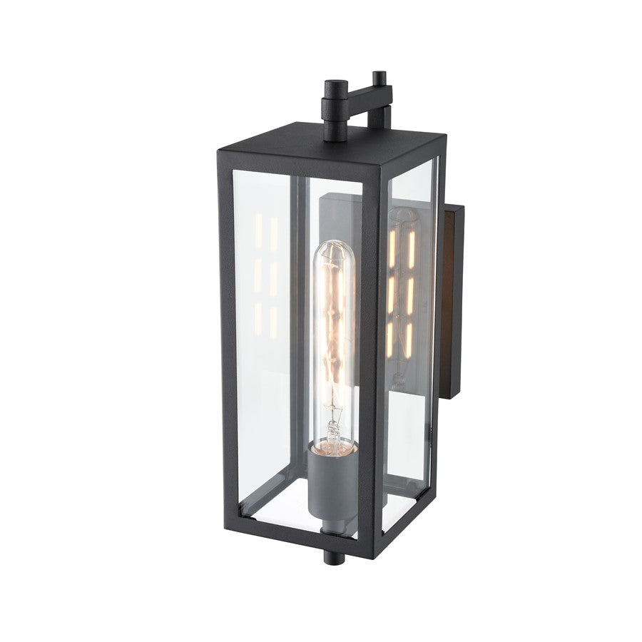 Millennium Lighting Messi 1Lt 14" Outdoor Wall Sconce, Black/Clear