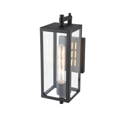 Millennium Lighting Messi 1Lt 14" Outdoor Wall Sconce, Black/Clear