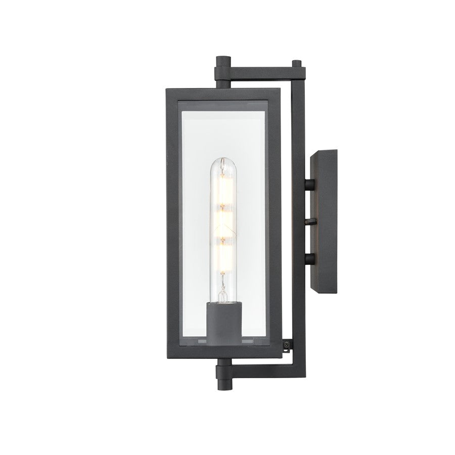 Millennium Lighting Messi 1Lt 14" Outdoor Wall Sconce, Black/Clear