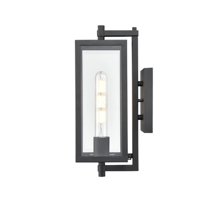Millennium Lighting Messi 1Lt 14" Outdoor Wall Sconce, Black/Clear