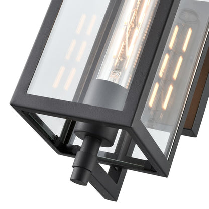 Millennium Lighting Messi 1Lt 14" Outdoor Wall Sconce, Black/Clear
