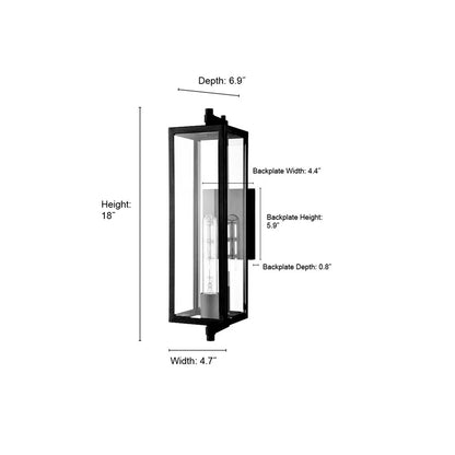 Millennium Lighting Messi 1Lt 18" Outdoor Wall Sconce, Black/Clear