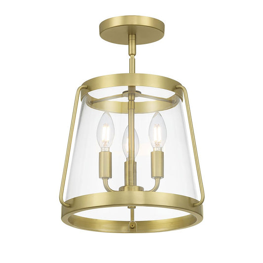 Millennium Lighting Adabella 3Lt Semi Flush Mount, Brass/Clear - 230103-VB