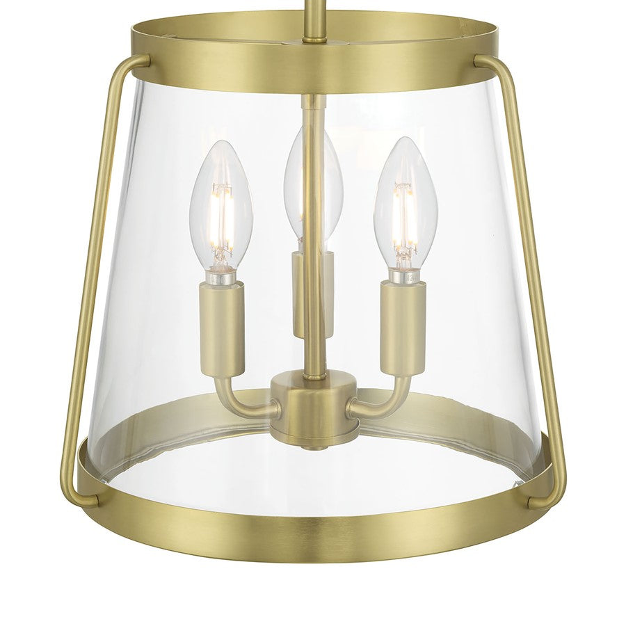 Millennium Lighting Adabella 3Lt Semi Flush Mount, Brass/Clear