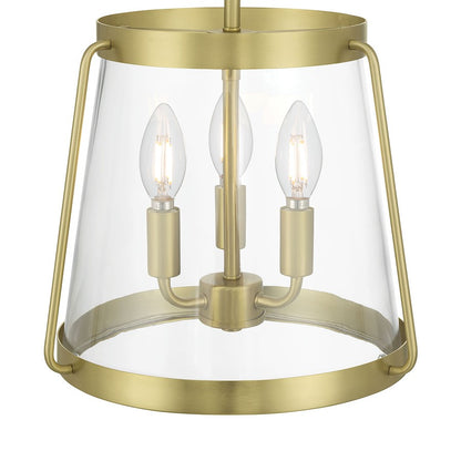 Millennium Lighting Adabella 3Lt Semi Flush Mount, Brass/Clear