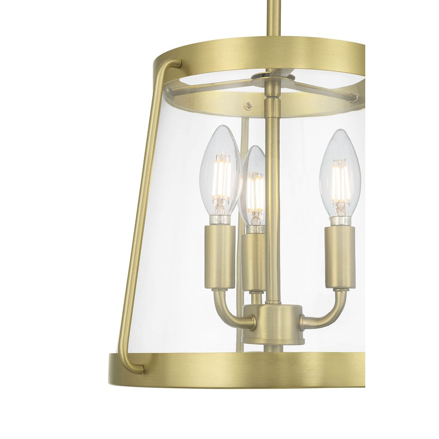 Millennium Lighting Adabella 3Lt Semi Flush Mount, Brass/Clear