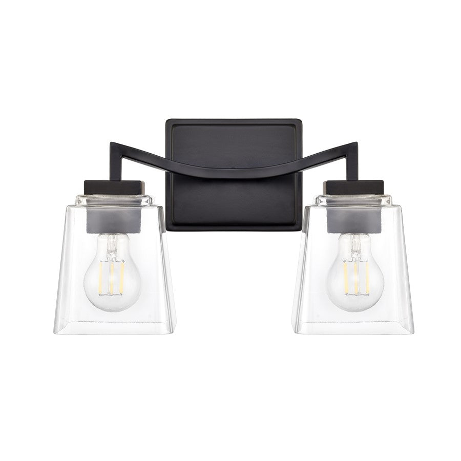 Millennium Lighting Avenna 2Lt 15" Vanity, Black/Clear Square