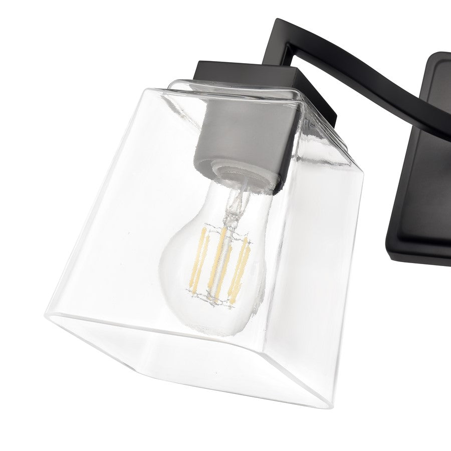 Millennium Lighting Avenna 2Lt 15" Vanity, Black/Clear Square