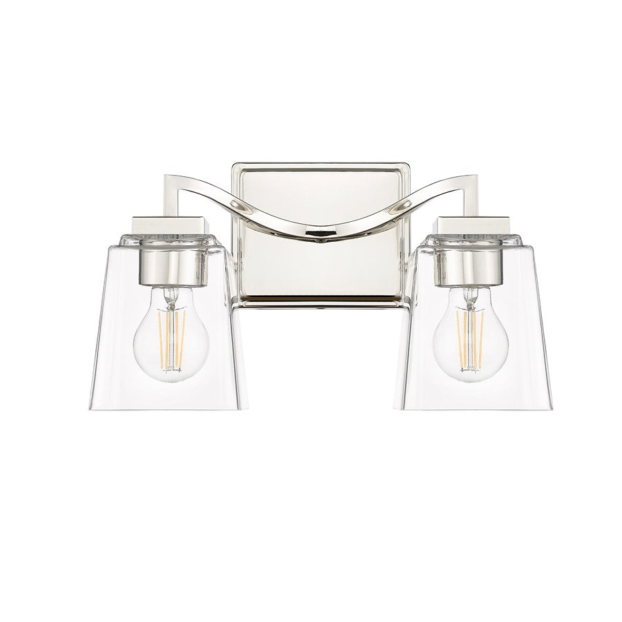 Millennium Lighting Avenna 2Lt Vanity, Polished Nickel/Clear - 24002-PN