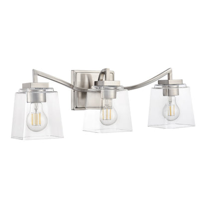 Millennium Lighting Avenna 3Lt 24" Vanity, Nickel/Clear Square - 24003-BN