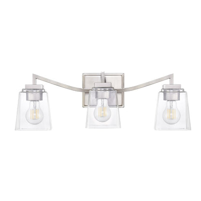Millennium Lighting Avenna 3Lt 24" Vanity, Nickel/Clear Square