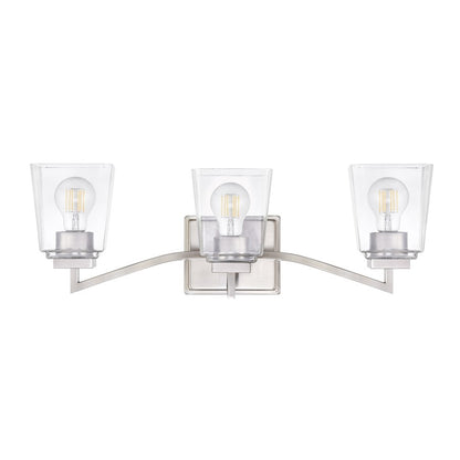 Millennium Lighting Avenna 3Lt 24" Vanity, Nickel/Clear Square