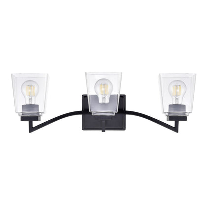 Millennium Lighting Avenna 3Lt 24" Vanity, Black/Clear Square