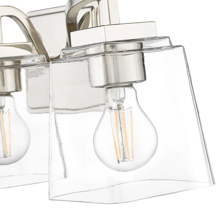 Millennium Lighting Avenna 3Lt Vanity, Polished Nickel/Clear