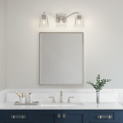 Millennium Lighting Avenna 3Lt Vanity, Polished Nickel/Clear
