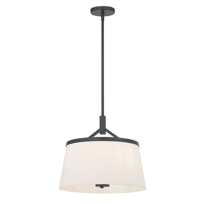 Millennium Lighting Montrine 3Lt Pendant, Matte Black/White - 240103-MB