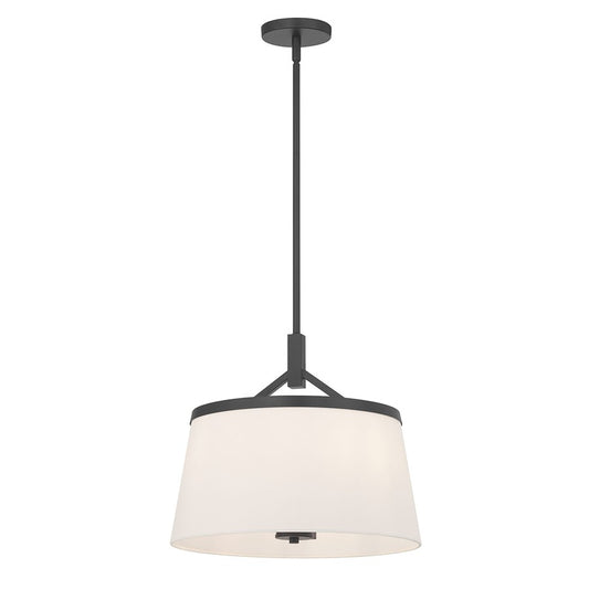 Millennium Lighting Montrine 3Lt Pendant, Matte Black/White - 240103-MB