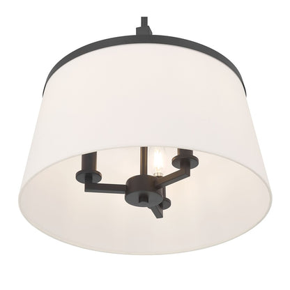 Millennium Lighting Montrine 3Lt Pendant, Matte Black/White