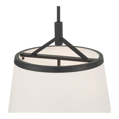 Millennium Lighting Montrine 3Lt Pendant, Matte Black/White