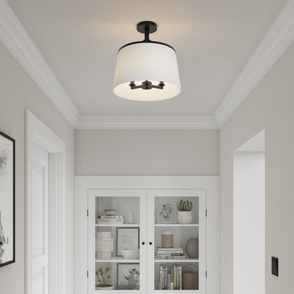 Millennium Lighting Montrine 3Lt Pendant, Matte Black/White