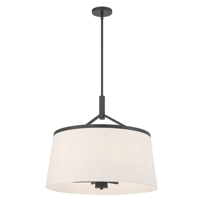 Millennium Lighting Montrine 6Lt Pendant, Matte Black/White - 240106-MB