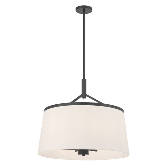 Millennium Lighting Montrine 6Lt Pendant, Matte Black/White - 240106-MB