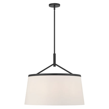 Millennium Lighting Montrine 6Lt Pendant, Matte Black/White