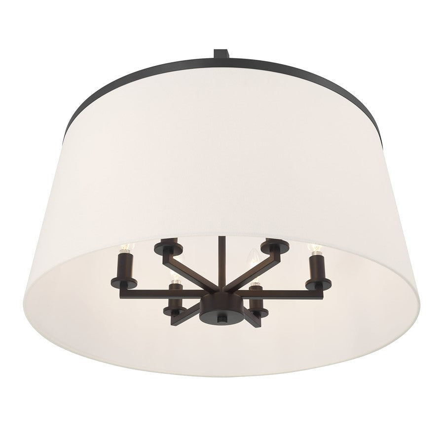 Millennium Lighting Montrine 6Lt Pendant, Matte Black/White